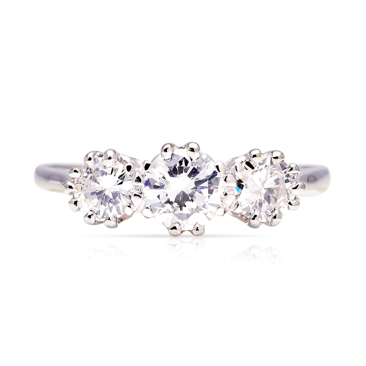 Vintage, Art Deco three-stone diamond ring