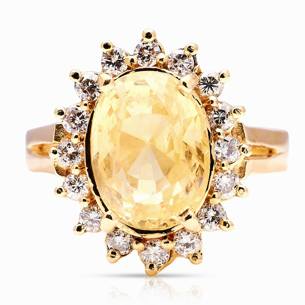 Vintage, 1970s yellow sapphire cluster ring