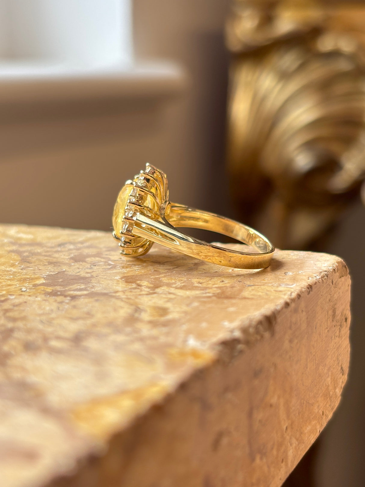 Vintage, 1970s yellow sapphire cluster ring