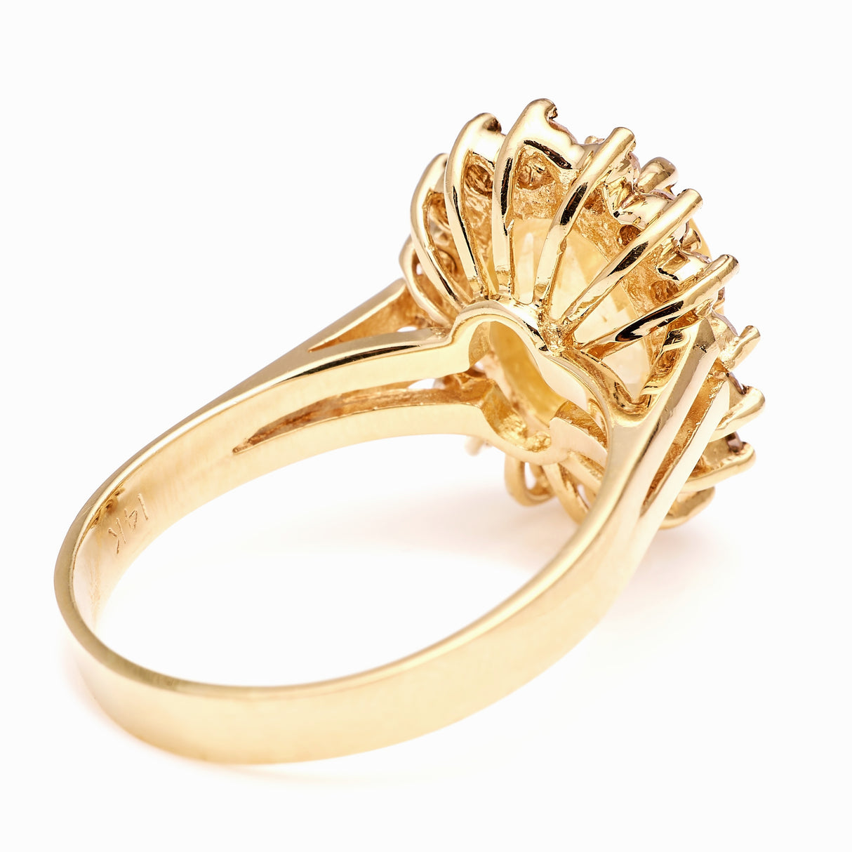 Vintage, 1970s yellow sapphire cluster ring