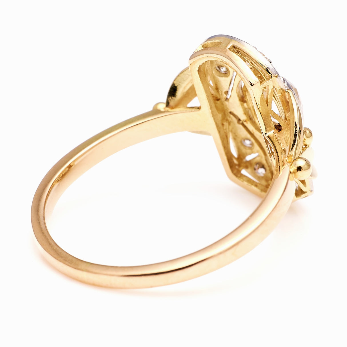 Vintage, 1980s diamond panel ring