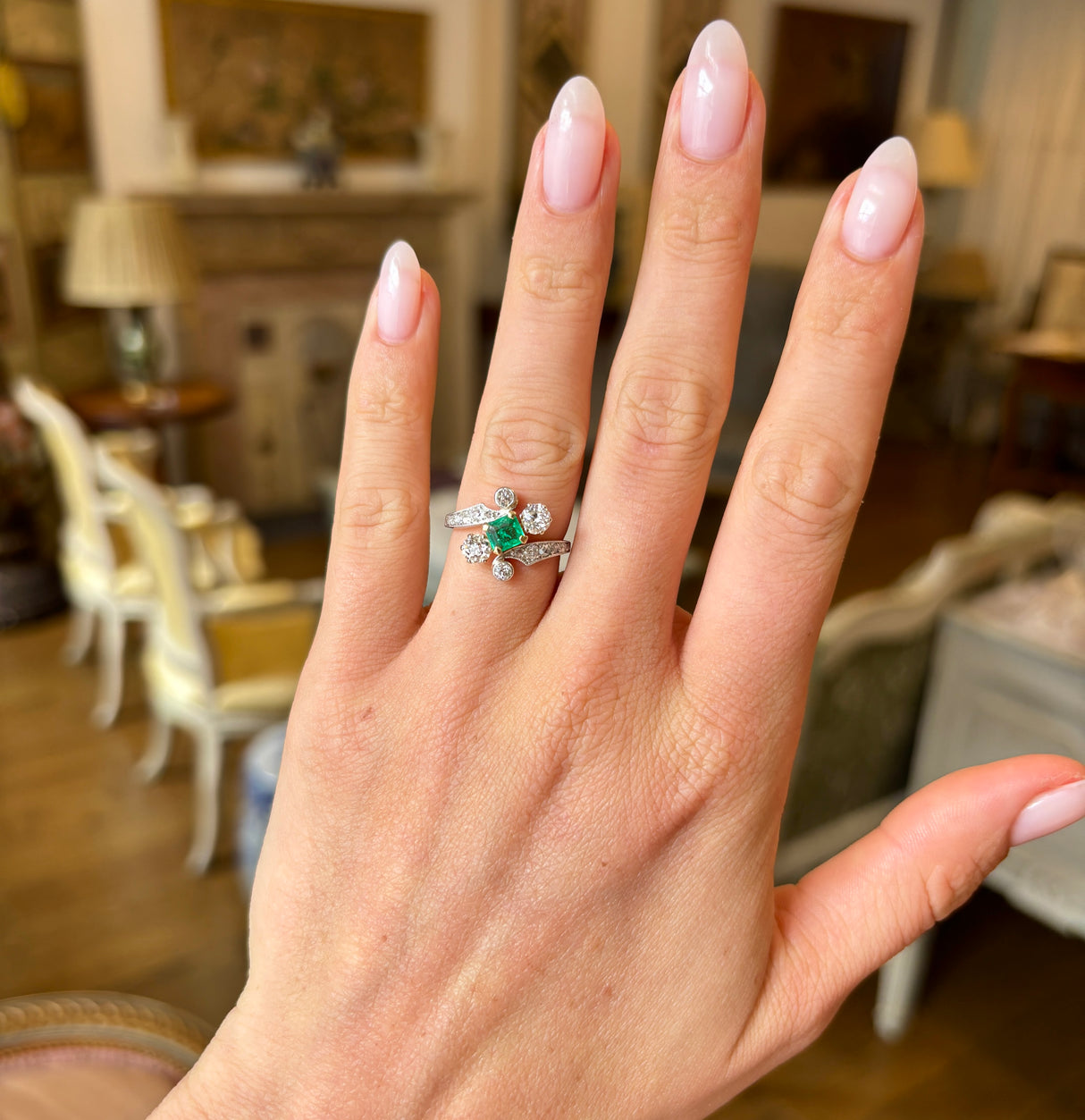 Antique, Belle Époque emerald & diamond