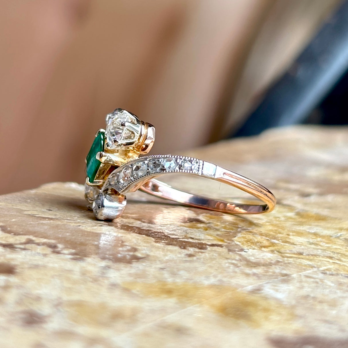 Antique, Belle Époque emerald & diamond