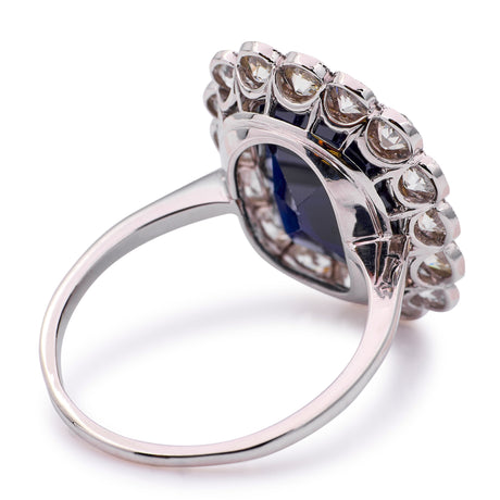 Antique, Belle Époque sapphire & diamond cluster ring