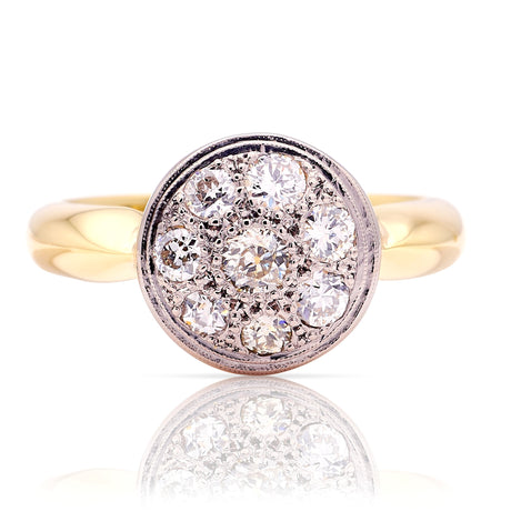 Vintage, 1930s diamond cluster ring