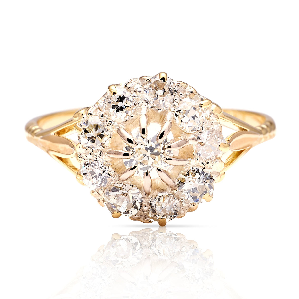 Antique, Edwardian diamond cluster ring