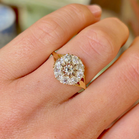 Antique, Edwardian diamond cluster ring