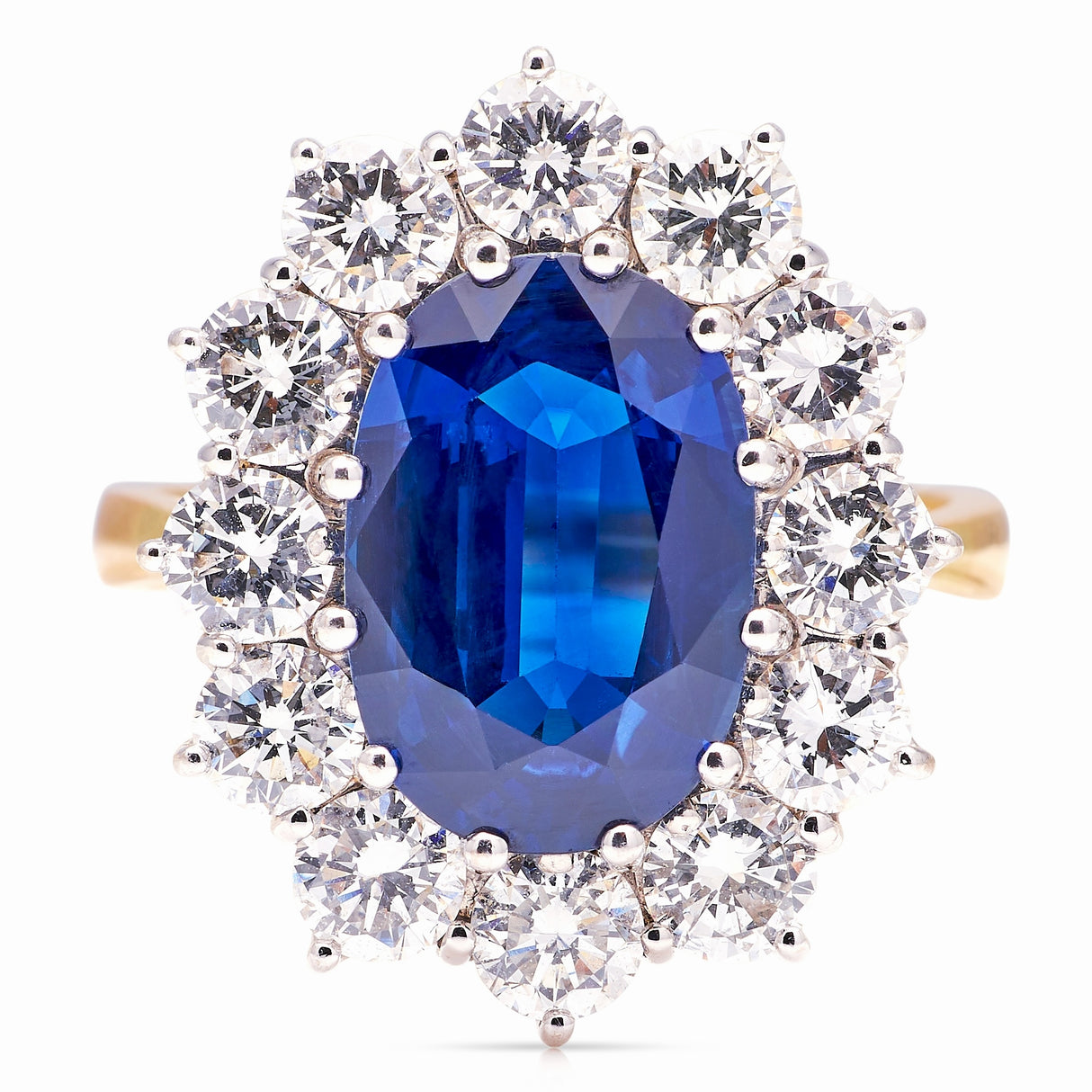 Vintage, 1950s sapphire & diamond cluster ring