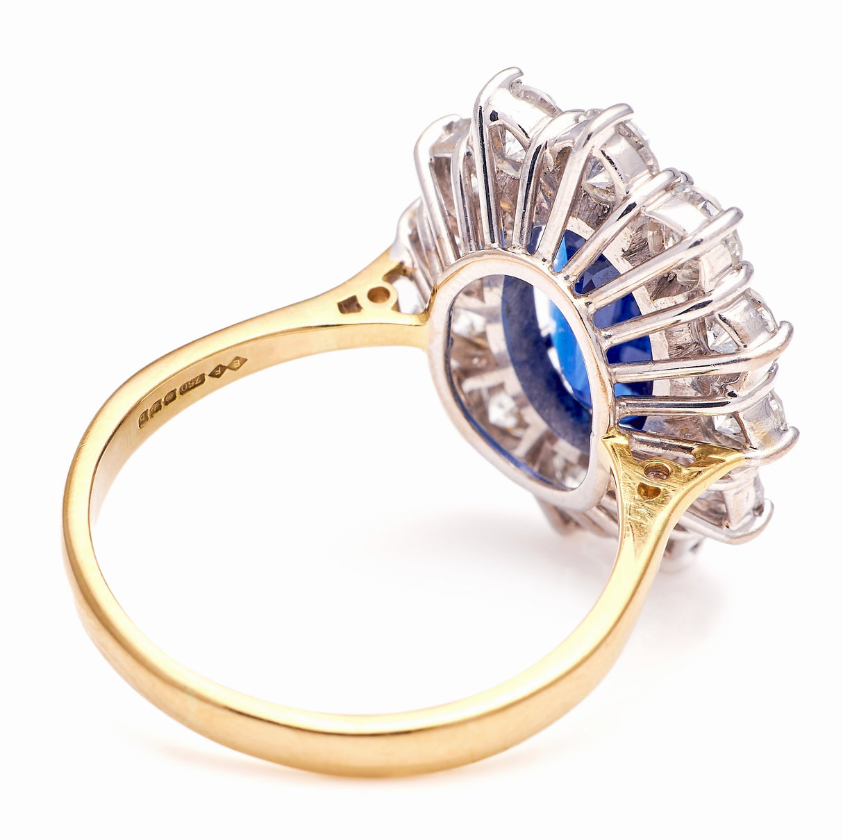 Vintage, 1950s sapphire & diamond cluster ring