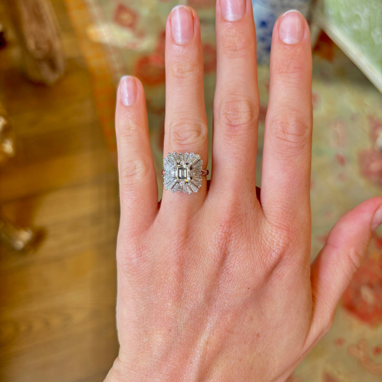 Vintage, 1950s diamond ballerina cluster ring