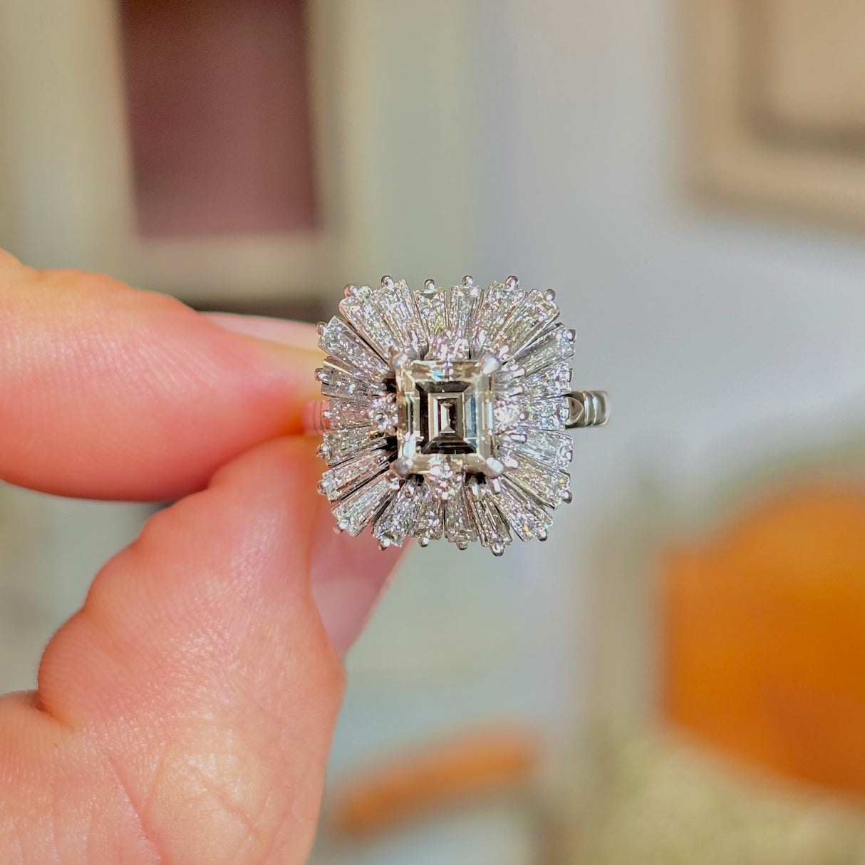 Vintage, 1950s diamond ballerina cluster ring