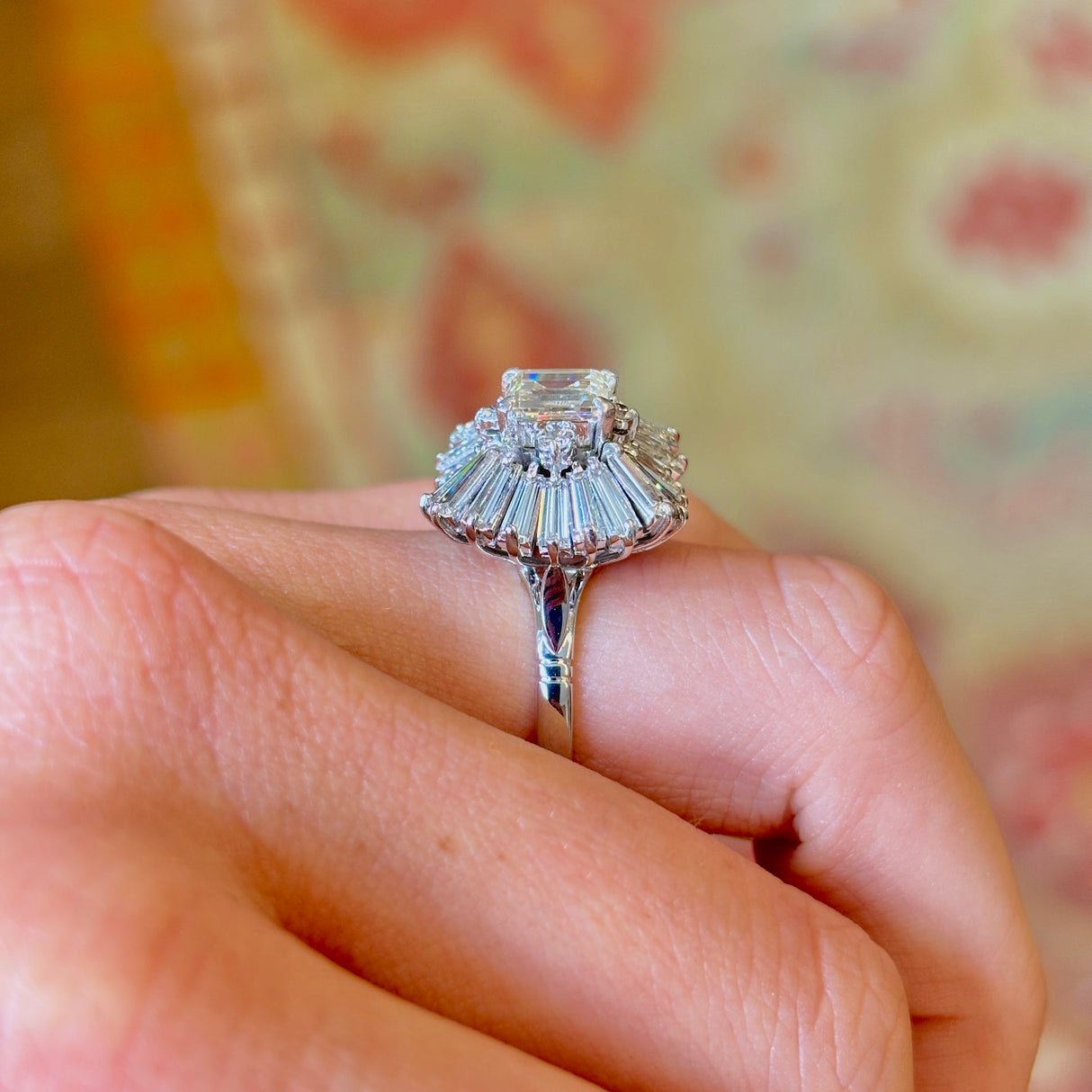 Vintage, 1950s diamond ballerina cluster ring