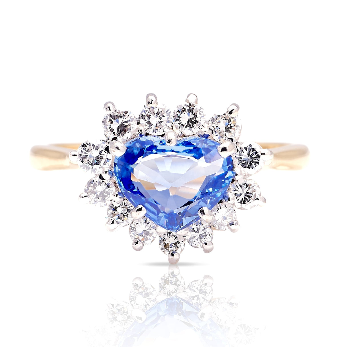 Vintage, 1980s sapphire & diamond cluster ring