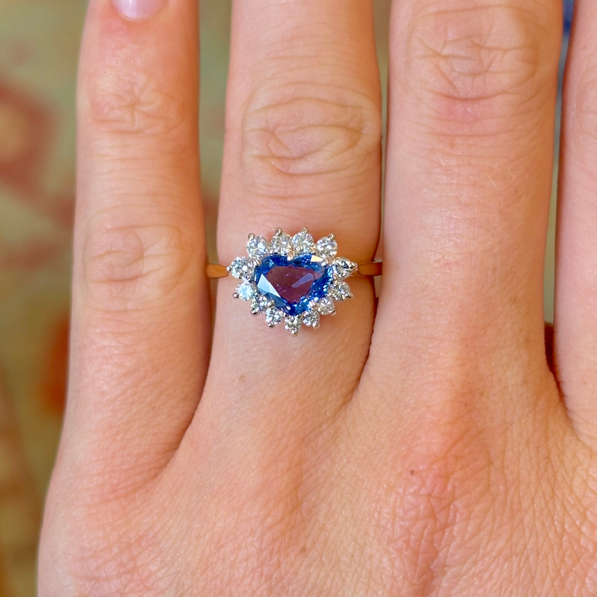 Vintage, 1980s sapphire & diamond cluster ring