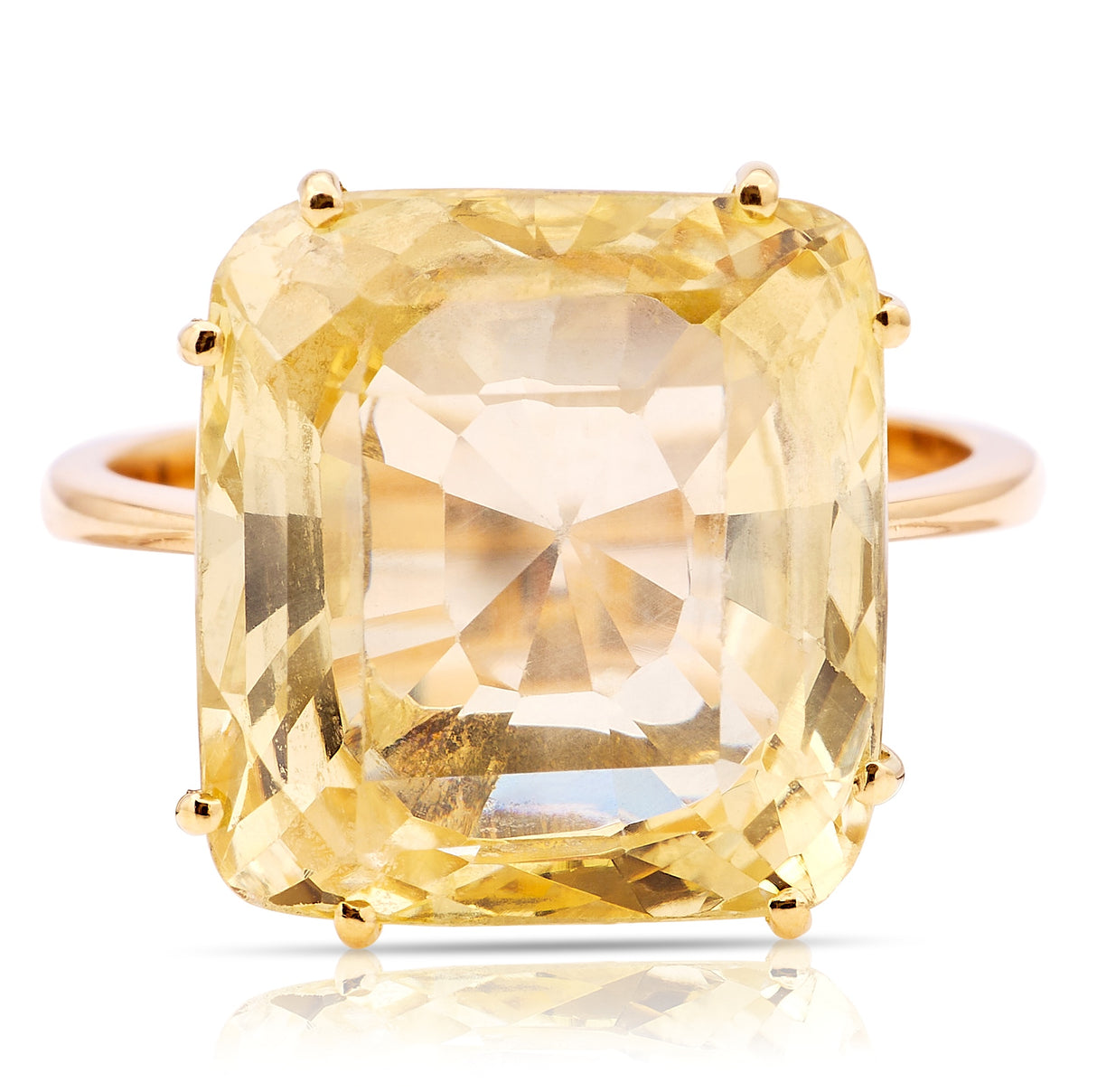 Vintage, 1950s 15ct yellow sapphhire cocktail ring