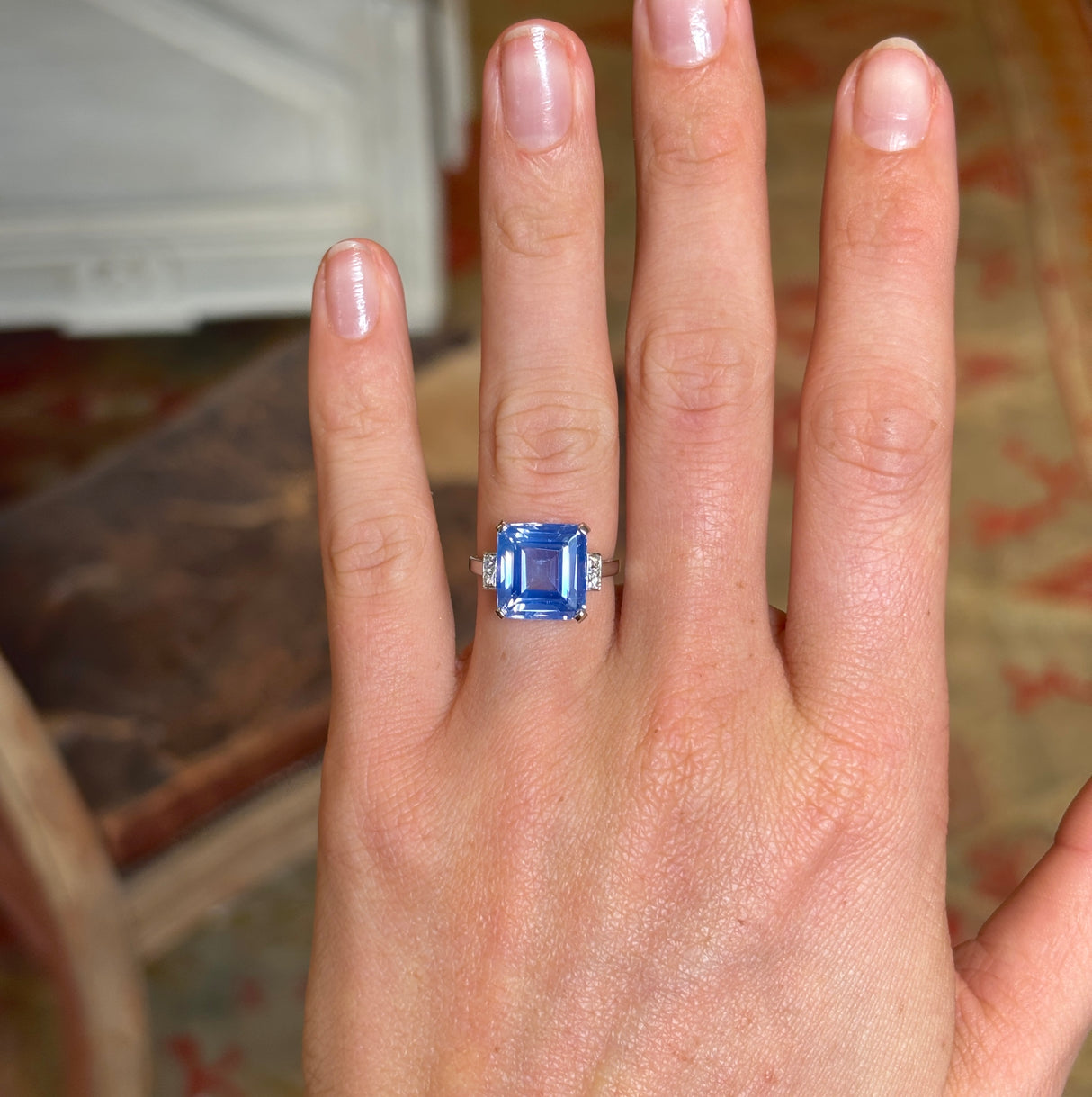 Vintage, Art Deco ceylon sapphire & diamond ring