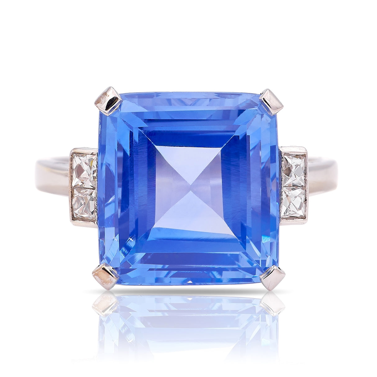 Vintage, Art Deco ceylon sapphire & diamond ring