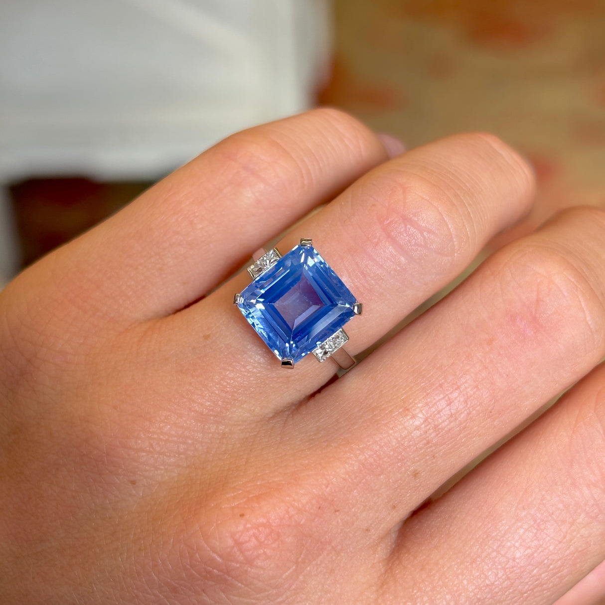 Vintage, Art Deco ceylon sapphire & diamond ring