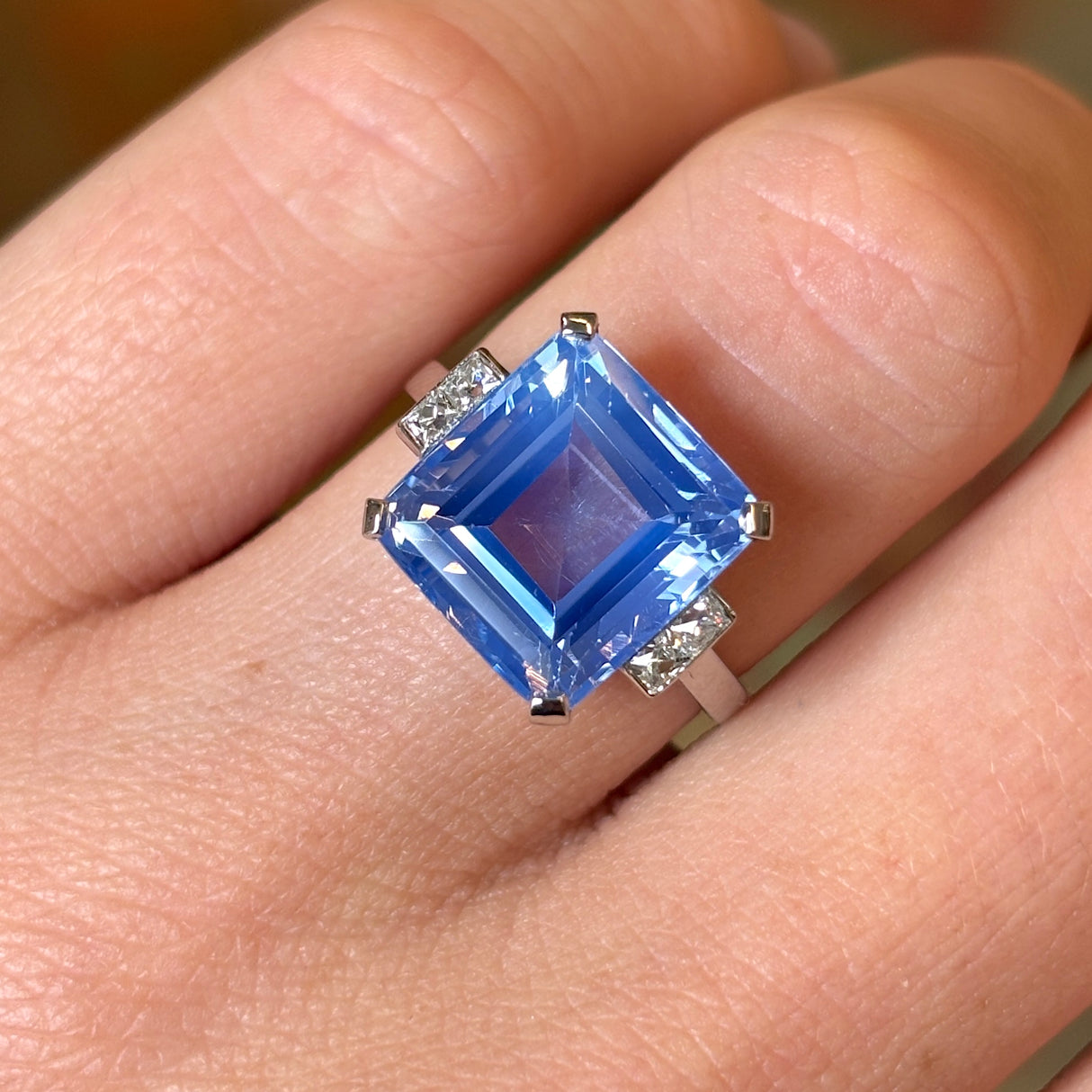 Vintage, Art Deco ceylon sapphire & diamond ring