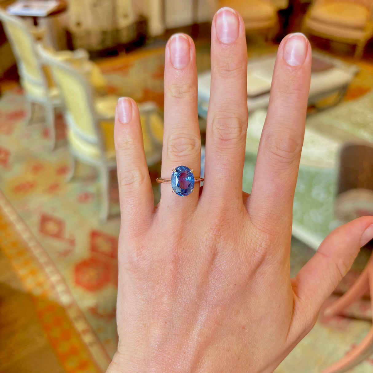 Antique, 19th century colour-change sapphire solitaire ring