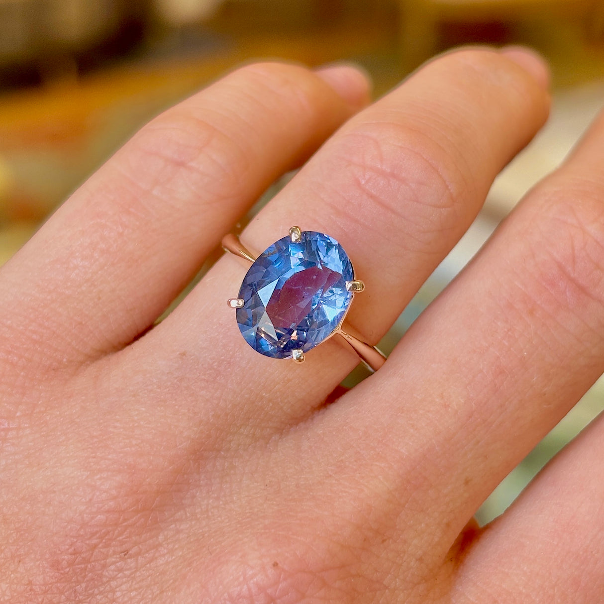 Antique, 19th century colour-change sapphire solitaire ring