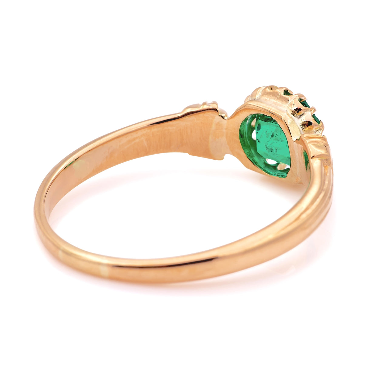 Antique, Edwardian emerald solitaire ring