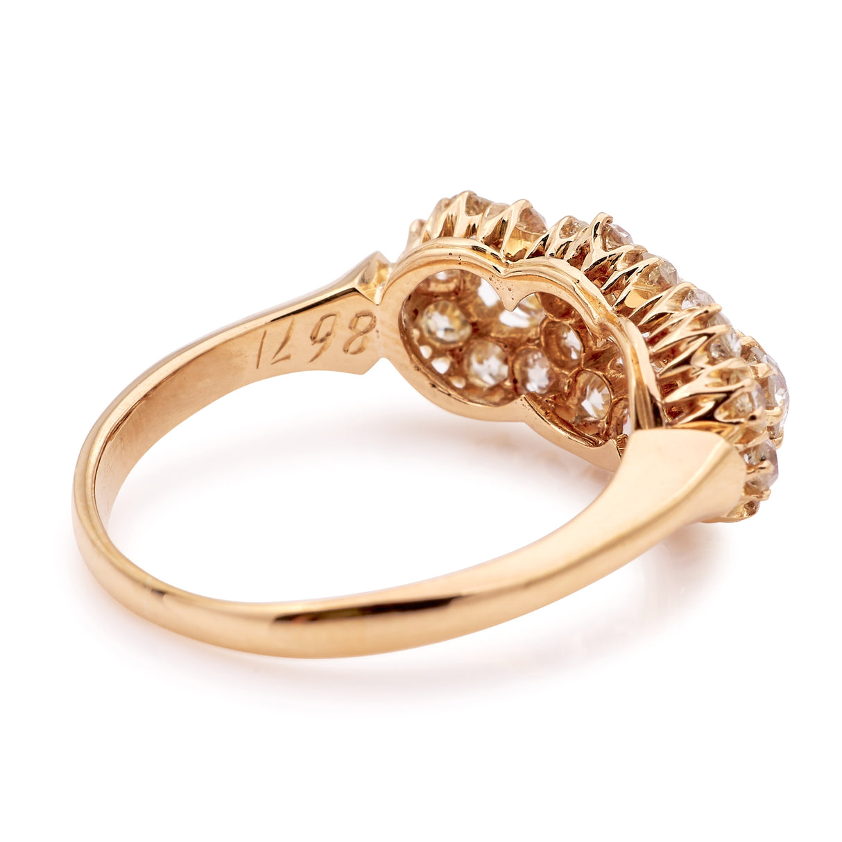 Antique, Edwardian triple diamond cluster ring