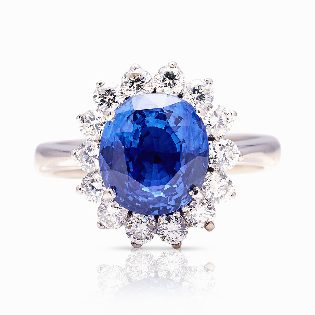 Vintage, 1990s sapphire & diamond cluster ring