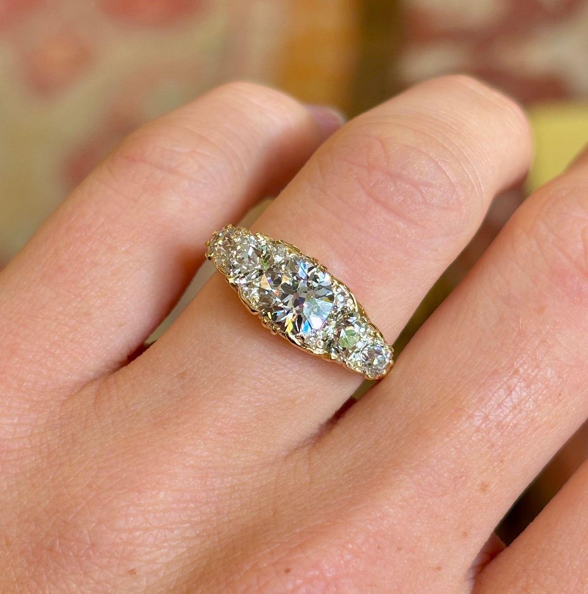 Antique, Victorian five-stone diamond engagement ring