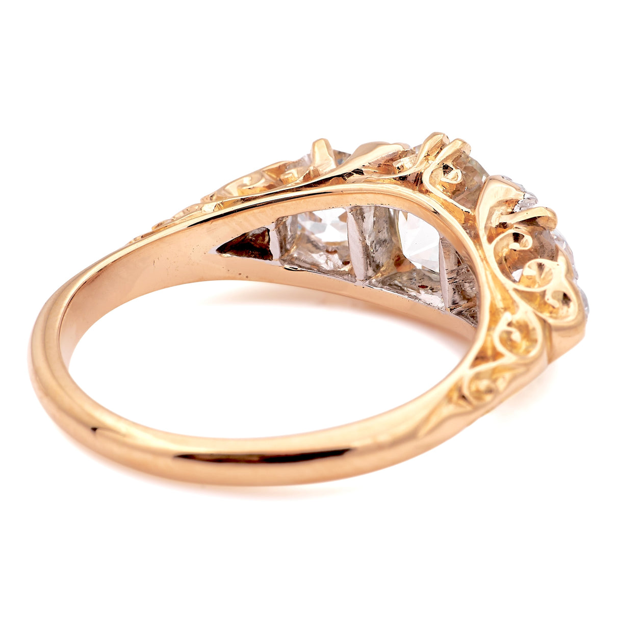 Antique, Victorian three-stone diamond ring