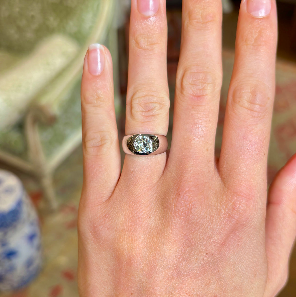 Vintage, late Art Deco old-cut diamond statement ring