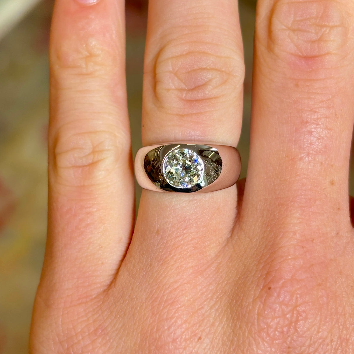 Vintage, late Art Deco old-cut diamond statement ring