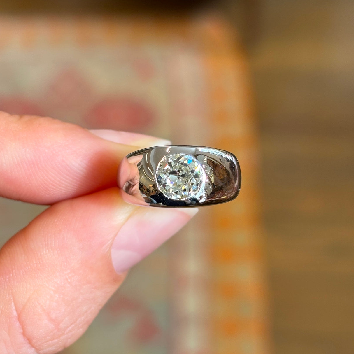 Vintage, late Art Deco old-cut diamond statement ring