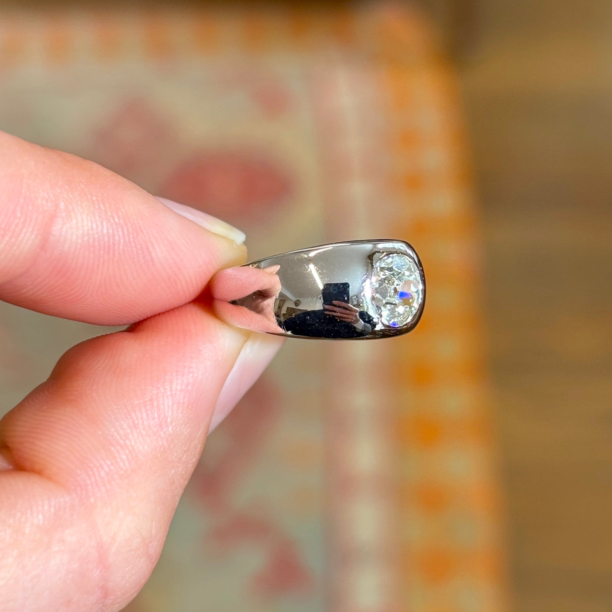 Vintage, late Art Deco old-cut diamond statement ring