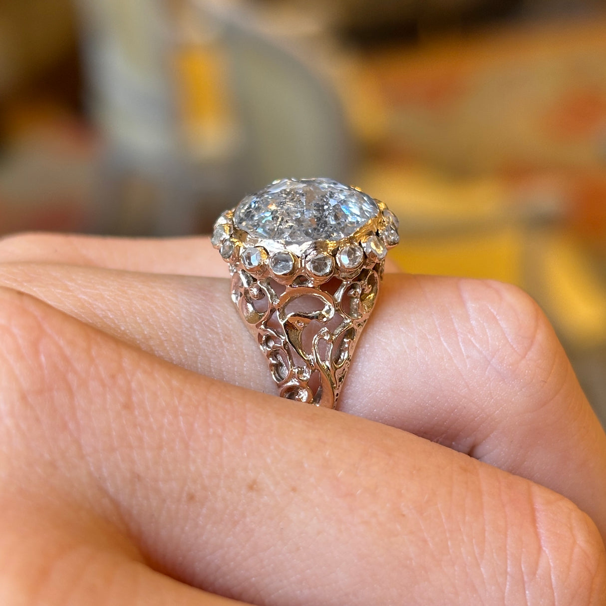 Antique, Ottoman Empire 4ct rose-cut diamond Ring