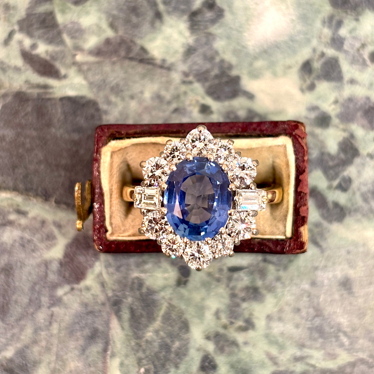 Vintage, 1980s sapphire & diamond cluster ring