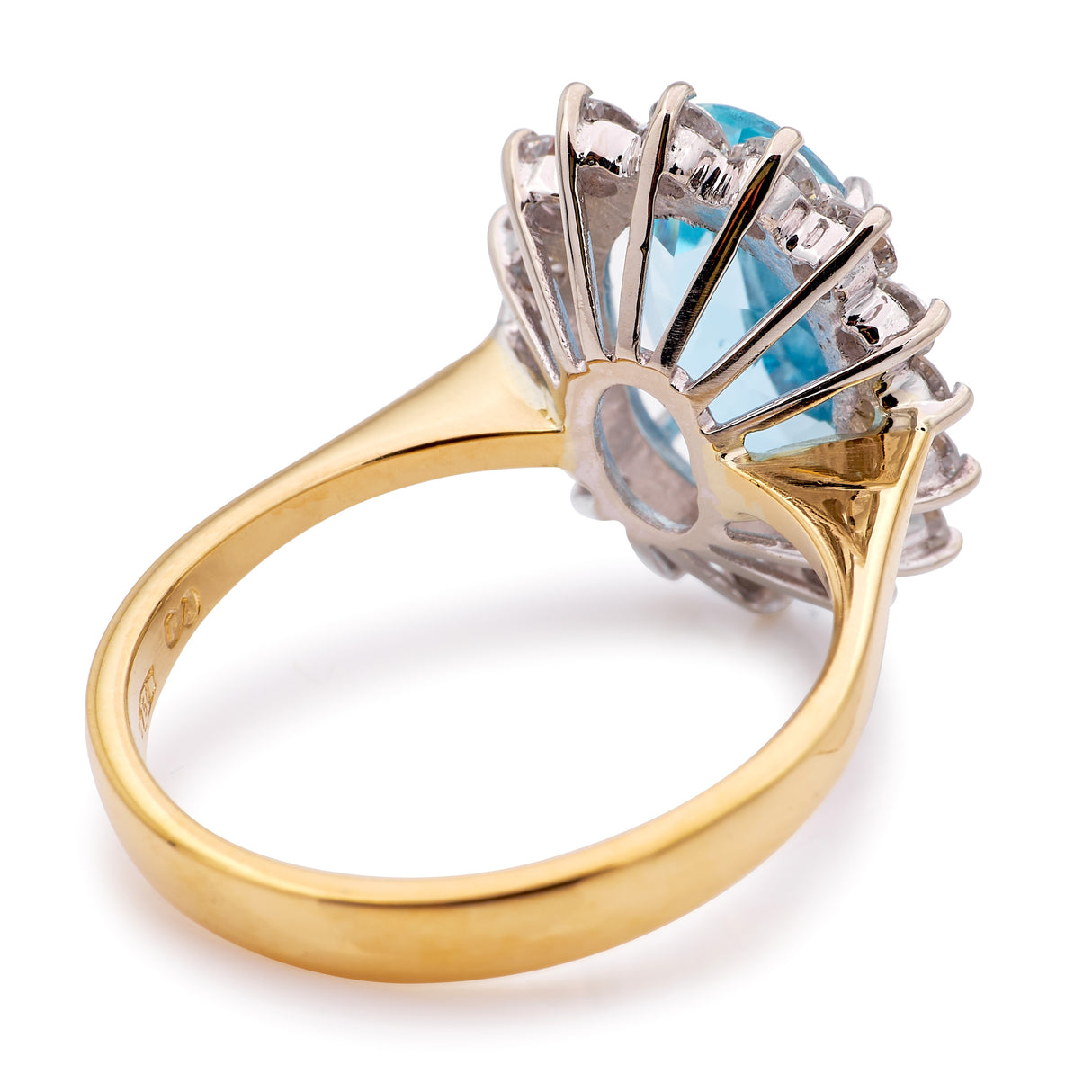 Vintage, 1980s aquamarine & diamond cluster ring
