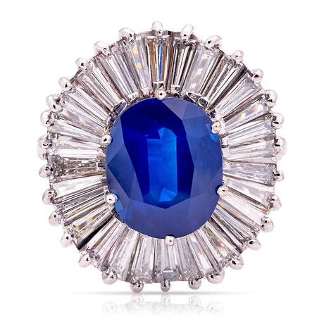 Vintage, 1950s sapphire & diamond ballerina cluster ring