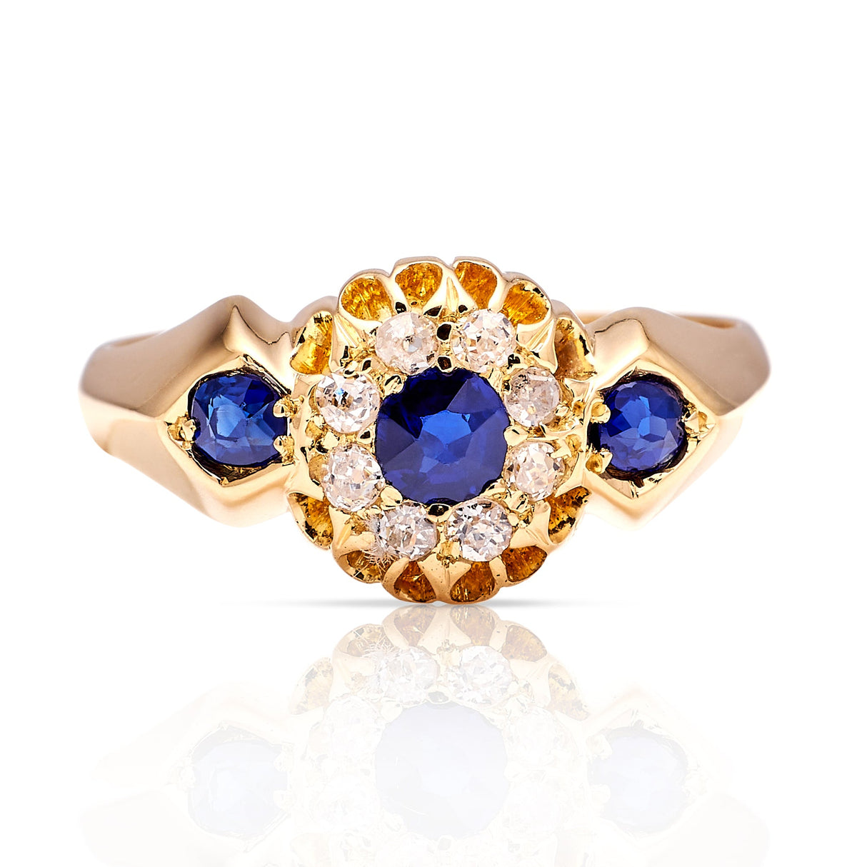 Antique, Edwardian sapphire cluster ring