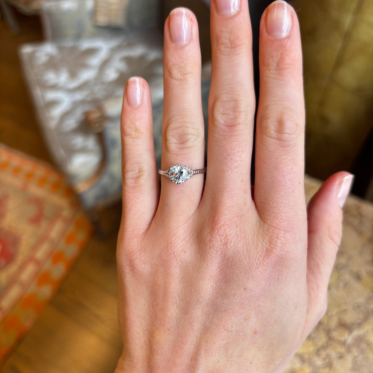 Vintage, Art Deco solitaire diamond ring