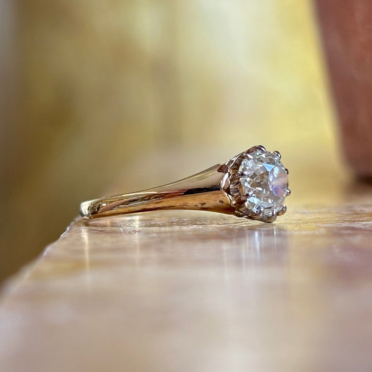 Vintage, 1940s solitaire diamond engagement ring