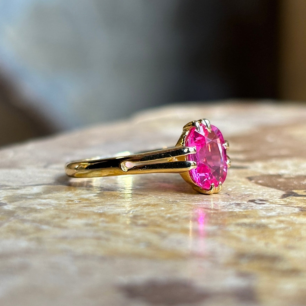 Antique, Victorian pink sapphire single-stone ring