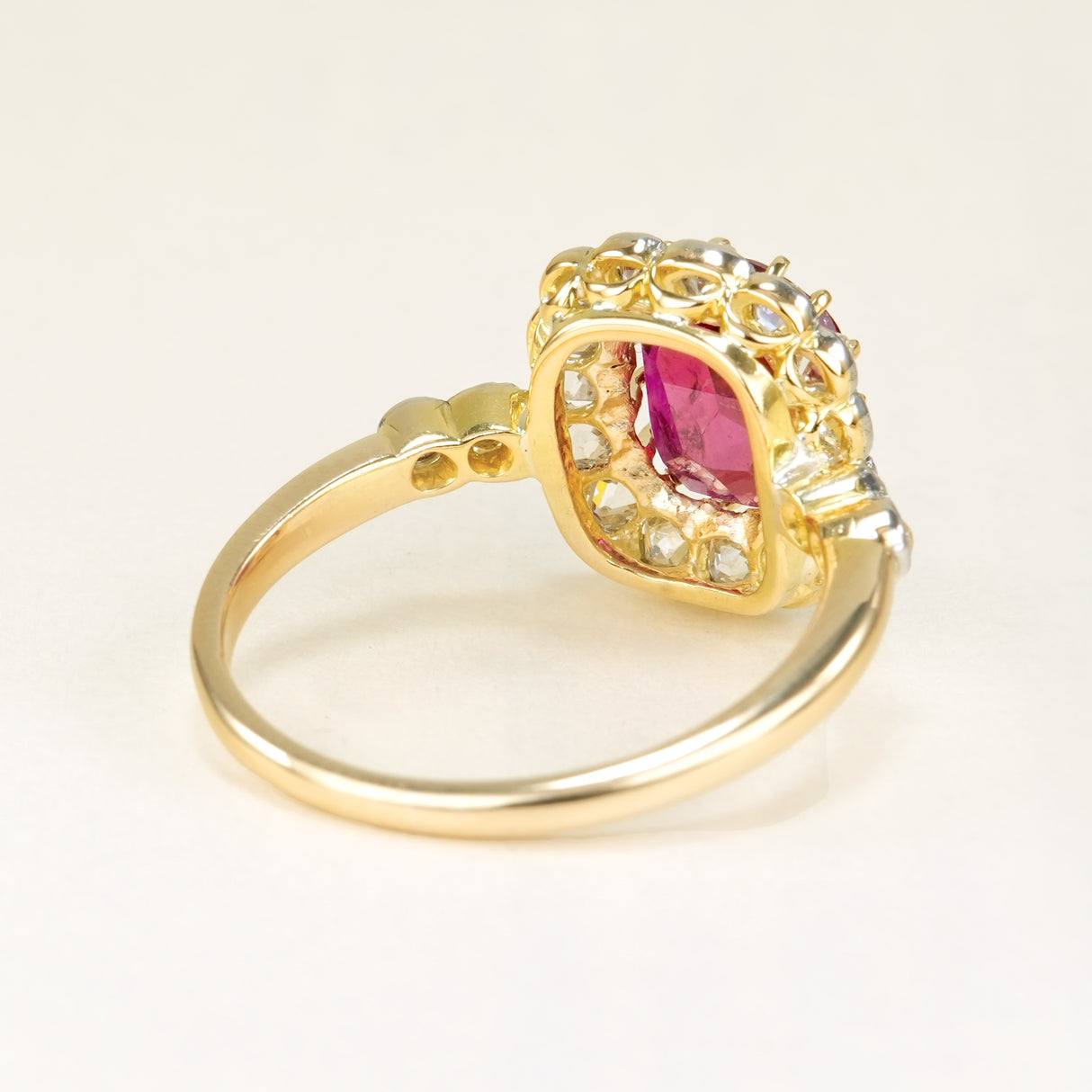 Antique, Edwardian ruby & diamond cluster ring