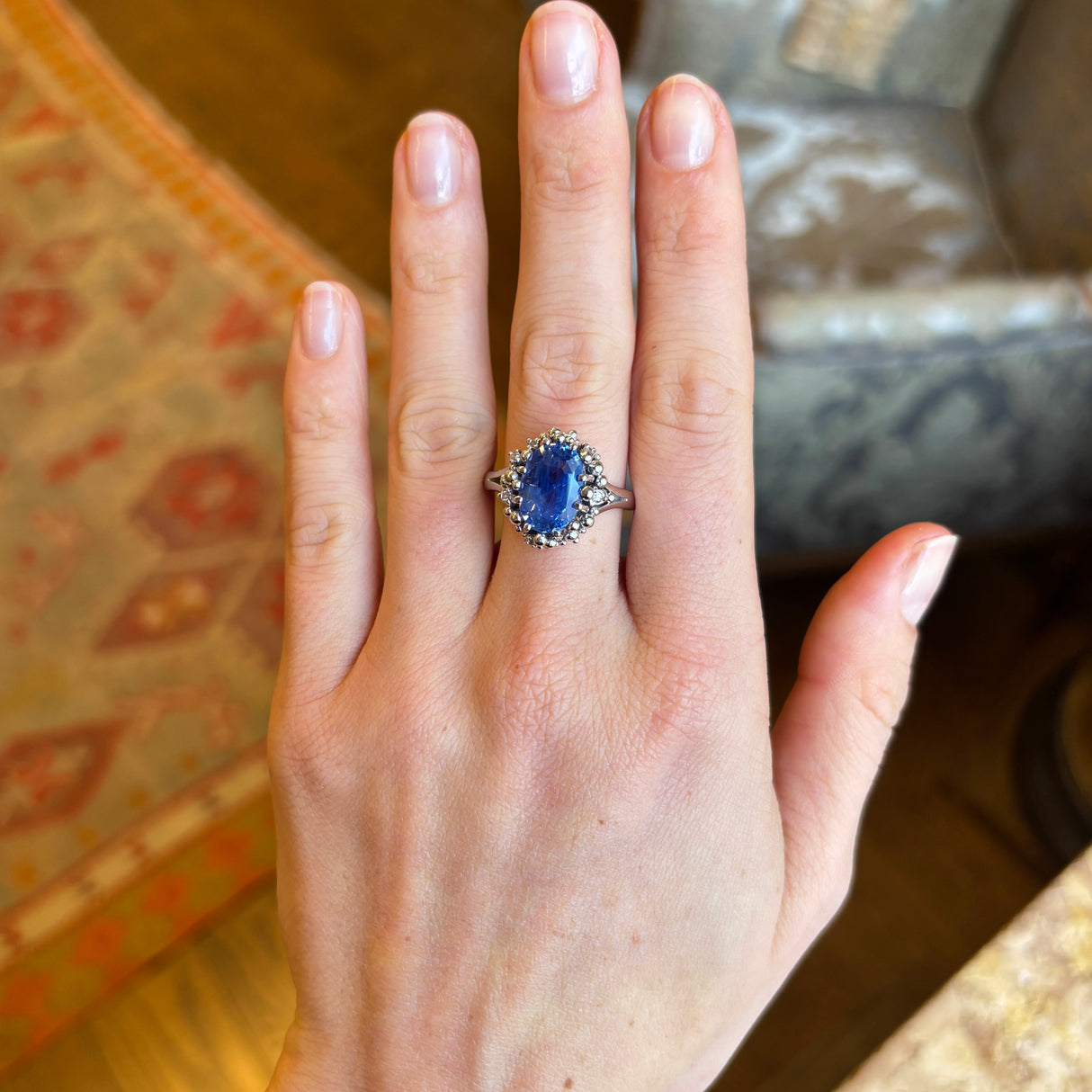 Vintage, 1960s brutalist 6.5ct ceylon sapphire ring