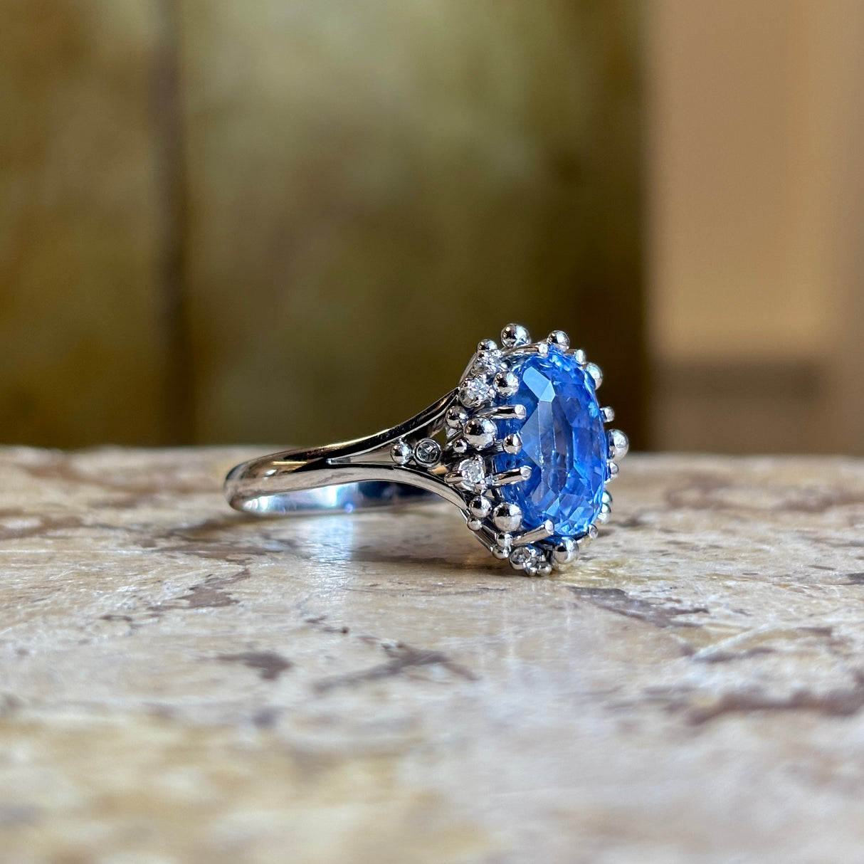 Vintage, 1960s brutalist 6.5ct ceylon sapphire ring