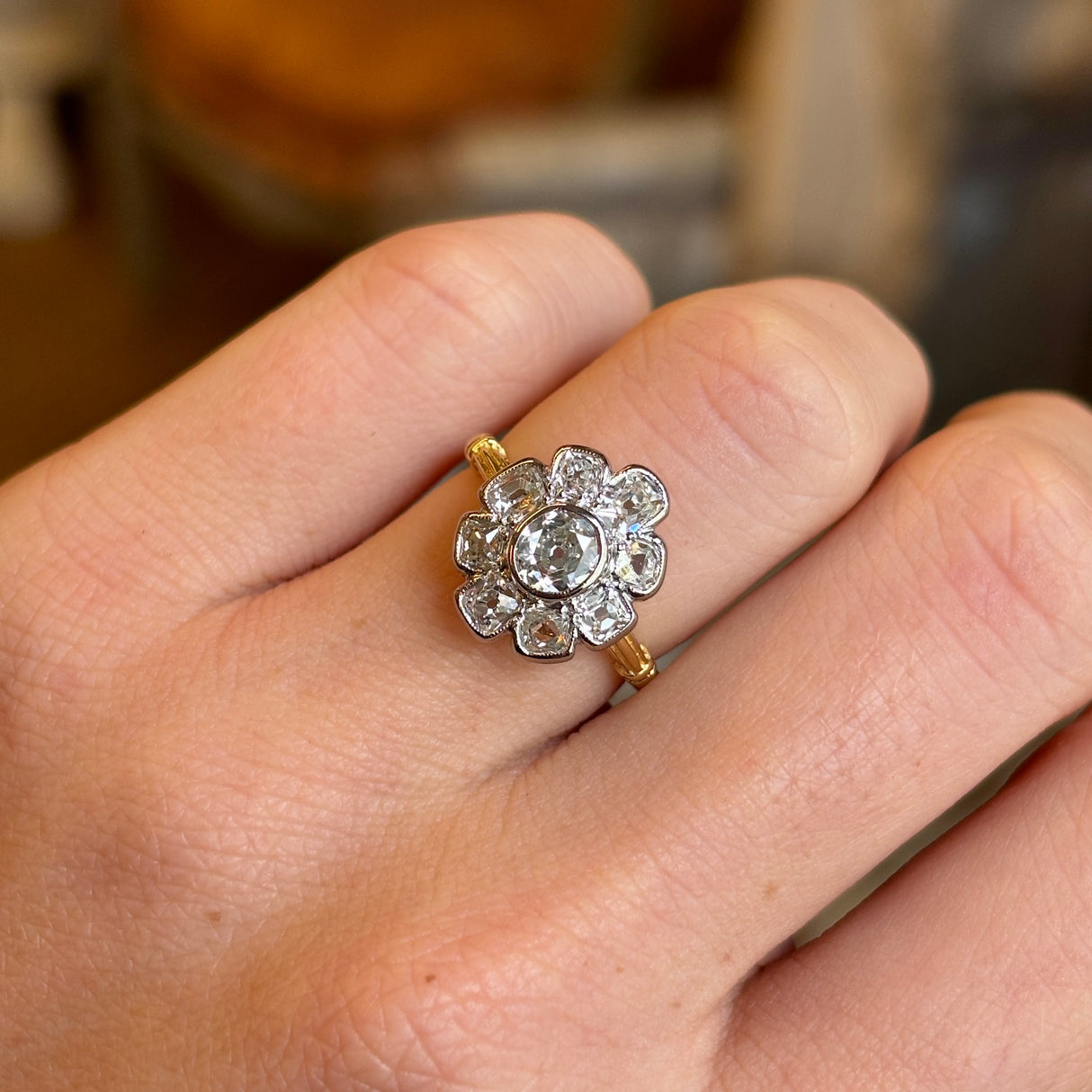 Vintage, 1950s diamond cluster ring