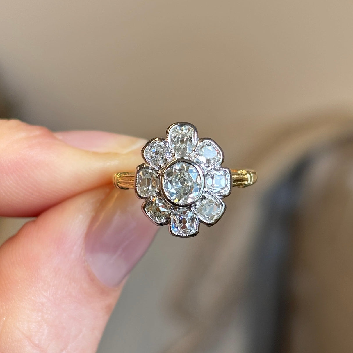 Vintage, 1950s diamond cluster ring