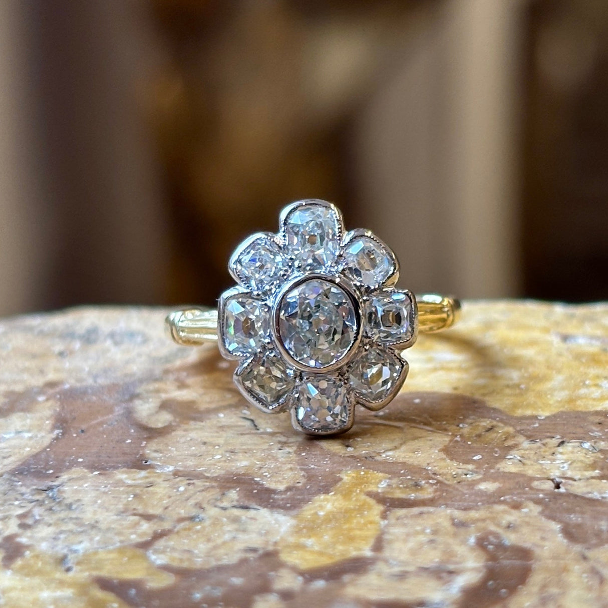 Vintage, 1950s diamond cluster ring