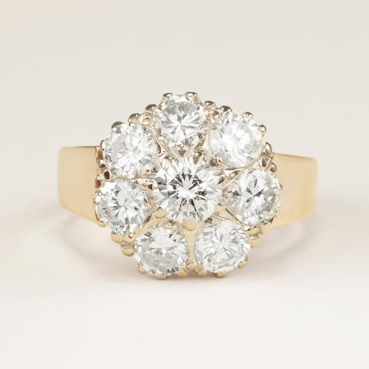 Vintage, 1980s diamond cluster engagement ring