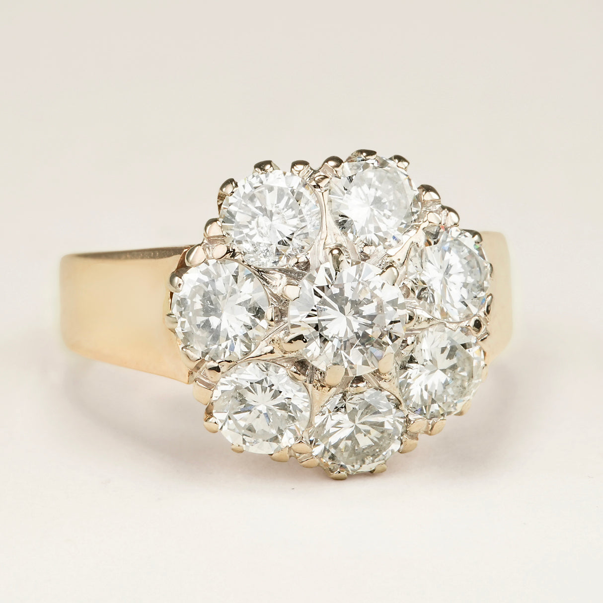 Vintage, 1980s diamond cluster engagement ring